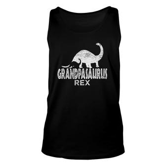 Mens Grandpasaurus Rex Gift Idea For Grandfather Unisex Tank Top | Mazezy