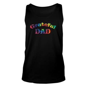 Mens Grateful Dad Fathers Day Tie Dye Letters For Dads Unisex Tank Top | Mazezy AU