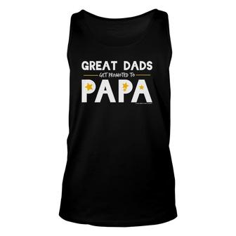 Mens Great Dads Get Promoted To Papa Papa Grandfather Unisex Tank Top | Mazezy