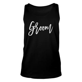 Mens Groom Wedding Party Group Bridal Bride Gift Bachelor Unisex Tank Top | Mazezy