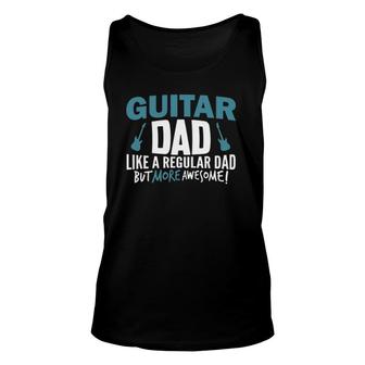 Mens Guitar Dad Awesome Fathers Day Gift Player Musician Unisex Tank Top | Mazezy