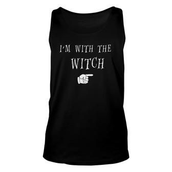 Men's Halloween Couples Costume I'm With The Witch Unisex Tank Top | Mazezy