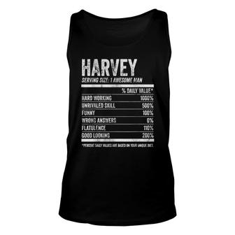 Mens Harvey Nutrition Personalized Name Name Facts Unisex Tank Top | Mazezy