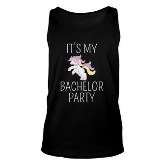 Mens It's My Bachelor Party Funny Wedding Unicorn Unisex Tank Top | Mazezy