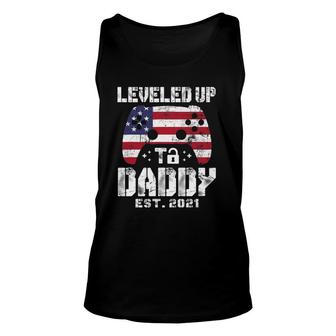 Mens Leveled Up To Daddy Est 2021 Dad Level Unlocked Unisex Tank Top | Mazezy