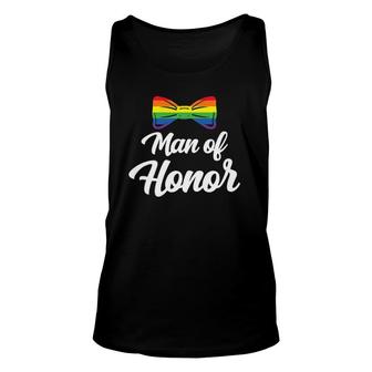 Mens Man Of Honor Gay Man Lgbt Gay Bachelor Pride Party Unisex Tank Top | Mazezy