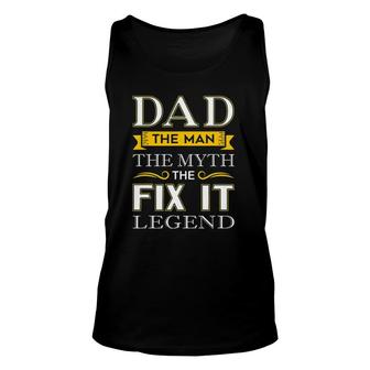 Mens Mr Fix It Dad Gifts Fathers Day Handy Man Unisex Tank Top | Mazezy
