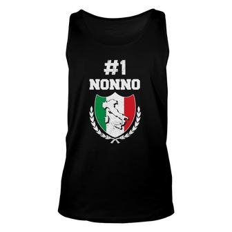 Mens Number One Nonno Italian Grandfather Funny Grandpa Unisex Tank Top | Mazezy
