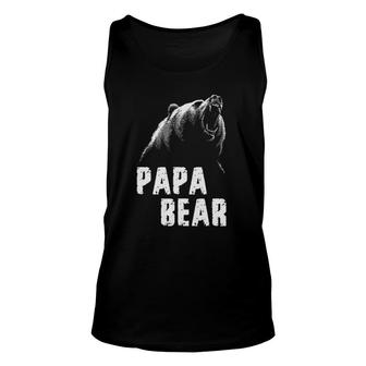 Mens Papa Bear Dad Father's Day Unisex Tank Top | Mazezy