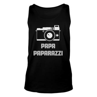 Mens Papa Paparazzi Retro Camera Photography Unisex Tank Top | Mazezy