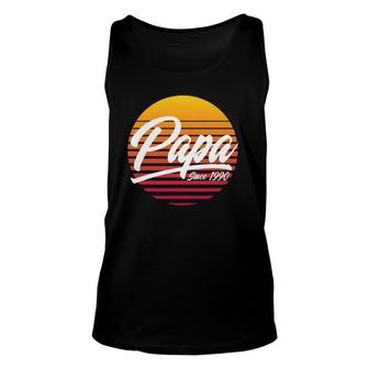 Mens Papa Since 1990, 31St Birthday 31 Years Father's Day Unisex Tank Top | Mazezy