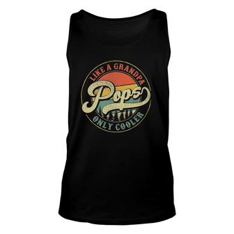 Mens Pops Like A Grandpa Only Cooler Vintage Retro Pops Dad Unisex Tank Top | Mazezy