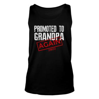 Mens Promoted To Grandpa Again Est 2022 Pregnancy Unisex Tank Top | Mazezy CA