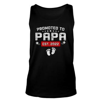 Mens Promoted To Papa Est 2022 Fathers Day Unisex Tank Top | Mazezy