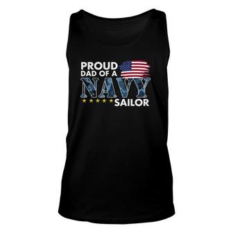 Mens Proud Dad Of A Navy Sailor Unisex Tank Top | Mazezy
