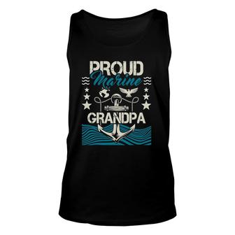 Mens Proud Marine Grandpa - Granddad Papa Pops Unisex Tank Top | Mazezy