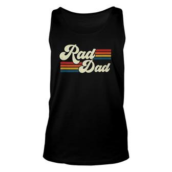 Mens Rad Dad Retro Fathers Day Top Unisex Tank Top | Mazezy