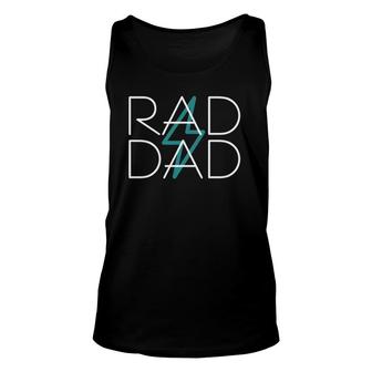 Mens Rad Dad Standard Lightning Bolt Strike 80'S Retro Unisex Tank Top | Mazezy