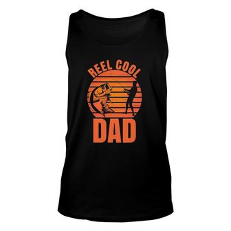 Mens Reel Cool Dad Fisherman Daddy Father's Day Fishing Unisex Tank Top | Mazezy