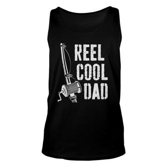 Mens Reel Cool Dad Fishing Daddy Father's Day Gift Unisex Tank Top | Mazezy