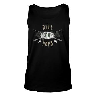 Mens Reel Cool Papa , Cute Fishing Father's Day Gift Unisex Tank Top | Mazezy