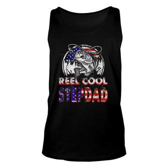 Mens Reel Cool Stepdad Fishing Gift For Fathers Day Unisex Tank Top | Mazezy