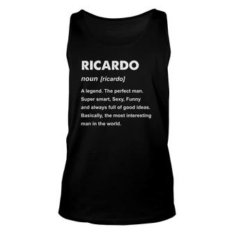 Mens Ricardo Name Definition Personalized Gift Unisex Tank Top | Mazezy