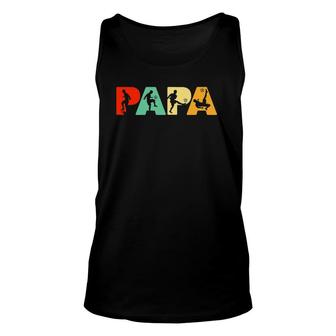 Mens Soccer Dad Retro Papa Soccer Father's Gift Unisex Tank Top | Mazezy