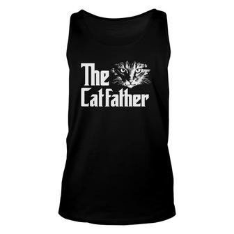 Mens The Catfather Funny Cat Enthusiast Father Kitten Lover Unisex Tank Top | Mazezy