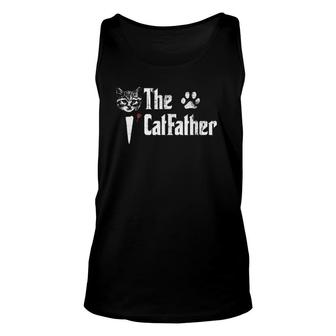 Mens The Catfather Funny Father's Day Gift For Cat Daddy Unisex Tank Top | Mazezy