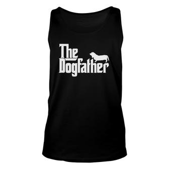Mens The Dogfather Basset Hound Dog Father Dad Gif Unisex Tank Top | Mazezy