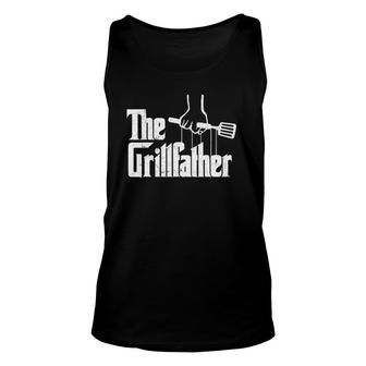 Mens The Grillfather Dad Chef Grilling Grill Master Bbq Unisex Tank Top | Mazezy