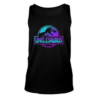 Mens Unclesaurus Dinosaurrex Father's Day For Dad Gift Unisex Tank Top | Mazezy