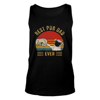 Mens Vintage Best Pug Dad Ever , Pug Lover Father's Day Unisex Tank Top | Mazezy