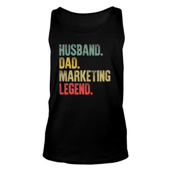 Mens Vintage Gift Husband Dad Marketing Legend Retro Unisex Tank Top | Mazezy