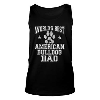 Mens World's Best American Bulldog Dad Unisex Tank Top | Mazezy