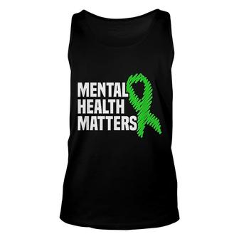 Mental Health Matters Green Ribbon Unisex Tank Top | Mazezy
