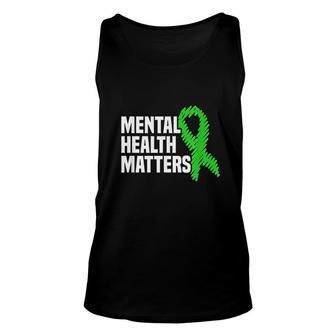 Mental Health Matters Green Ribbon Unisex Tank Top | Mazezy