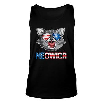 Meowica 4Th Of July Merica Cat American Flag Women Unisex Tank Top | Mazezy