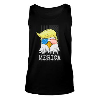 Merica Bald Trump Eagle Sunglass Amrican Flag 4th Of July Shirt Unisex Tank Top - Thegiftio UK