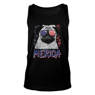 Merica Pug Dog 4Th Of July Usa Gift Unisex Tank Top | Mazezy