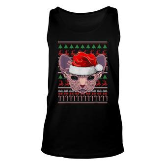 Merry Christmas Sphynx Cat Unisex Tank Top | Mazezy