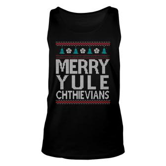 Merry Yule Chthievians Ugly Christmas Unisex Tank Top | Mazezy
