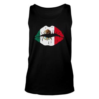 Mexico Flag Kiss Lips I Mexican Sports Jersey Unisex Tank Top | Mazezy