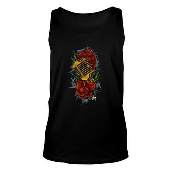 Mic And Roses Tattoo Unisex Tank Top | Mazezy