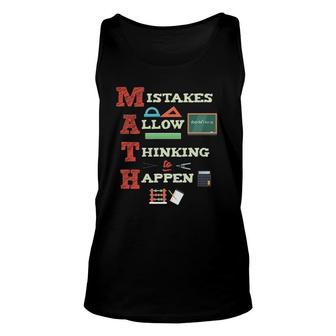 Mistakes Allow Thinking To Happen Math Teacher Essential Unisex Tank Top | Mazezy