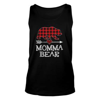 Momma Bear Christmas Red Plaid Buffalo Family Gift Unisex Tank Top - Thegiftio UK