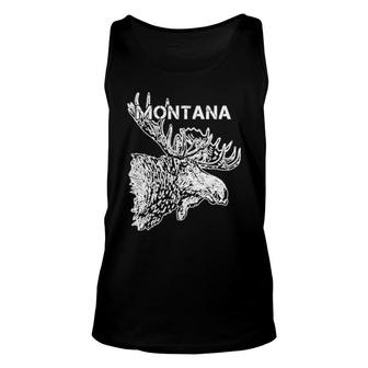 Montana And Moose Head And Antlers Unisex Tank Top | Mazezy