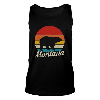 Montana Vintage Grizzly Bear Camping Hiking Souvenir Gift Unisex Tank Top | Mazezy