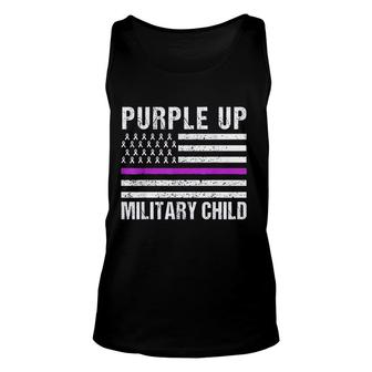 Month Of The Military Child Purple Up For Military Kids Graphic Unisex Tank Top - Seseable